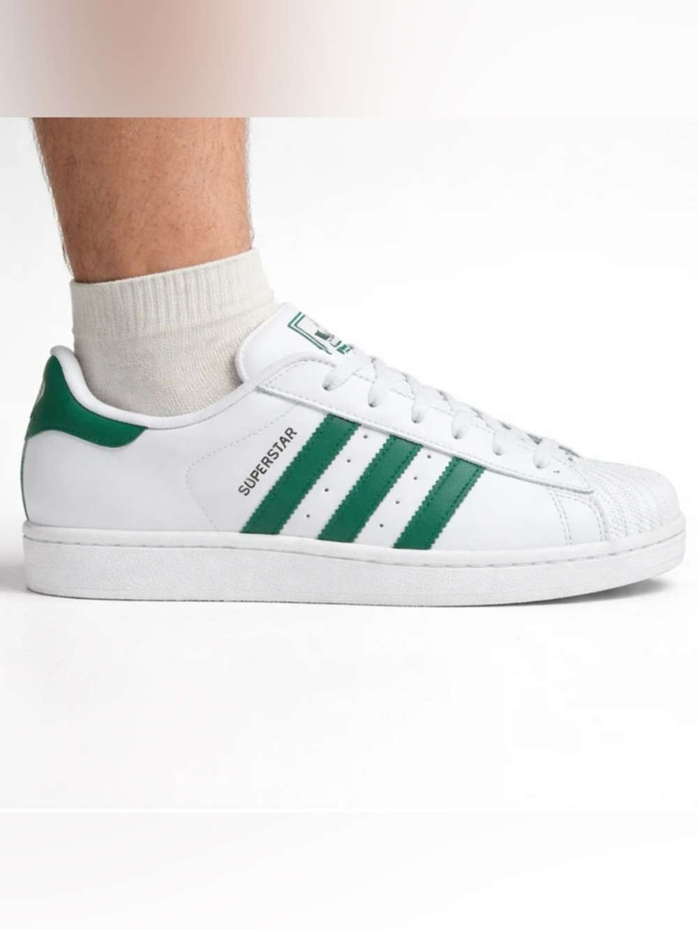 Adidas Superstar Sneakers Green Stripe